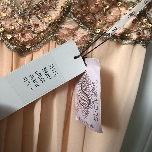 STUNNING Peach Sue Wong Dress. NWT - Picture 8 of 8